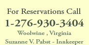 Reservations 1-276-930-3404